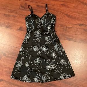 Floral Black & White Dress
